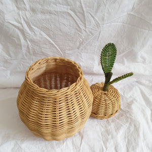 Pear Rattan Storage Basket (S)