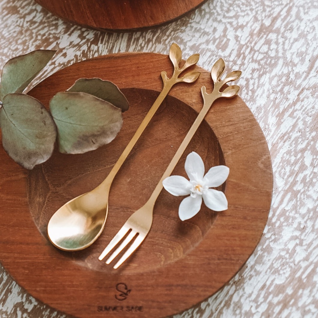 Brass Leaf Cutlery