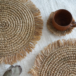 Raffia Placemat and Coaster