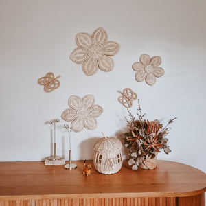 Aloha Rattan Flower Wall Decor Set