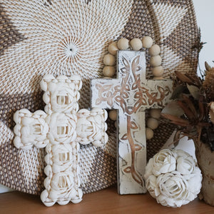Carved Wooden Cross Wall Decor