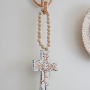 Carved Wooden Cross Wall Decor