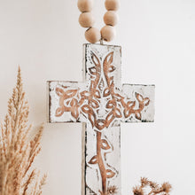 이미지를 갤러리 뷰어에 로드 , Carved Wooden Cross Wall Decor
