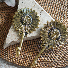 Load image into Gallery viewer, Sunflower Brass Wall Hook
