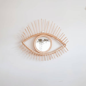 Rattan Eye Mirror