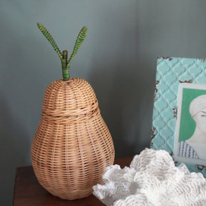 Pear Rattan Storage Basket (S)